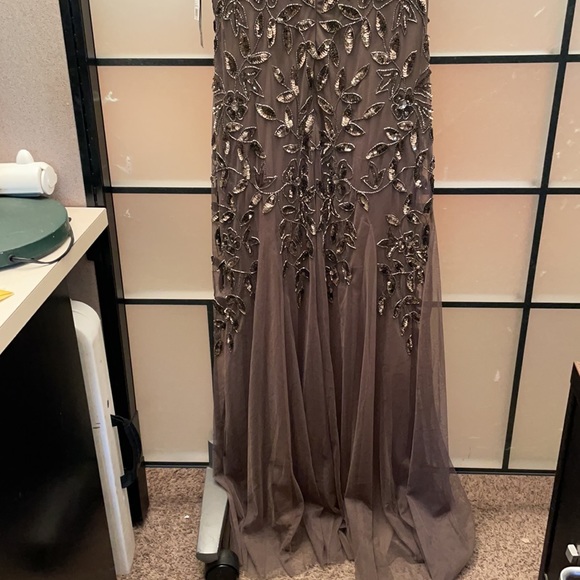 Adrianna Papell Floral-Beaded Gown - Picture 7 of 7